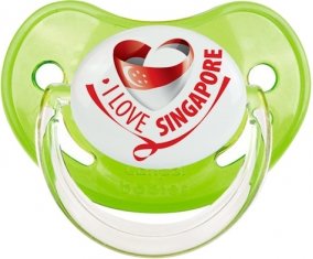 I Love Singapore Sucette Physiologique Vert classique