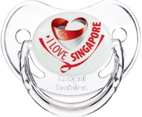I Love Singapore Sucette Physiologique Transparent classique