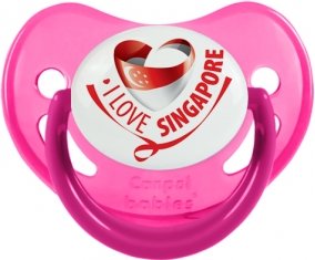 I Love Singapore Sucette Physiologique Rose phosphorescente