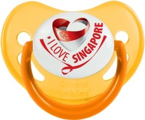 I Love Singapore Sucette Physiologique Jaune phosphorescente