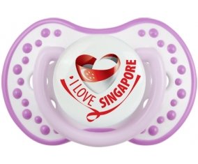 I Love Singapore Sucette LOVI Dynamic Blanc-mauve classique