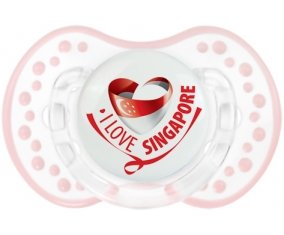 I Love Singapore Sucette LOVI Dynamic Retro-blanc-rose-tendre classique