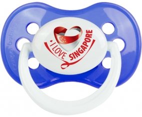 I Love Singapore Tétine Anatomique Bleu classique