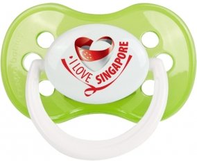 I Love Singapore Tétine Anatomique Vert classique