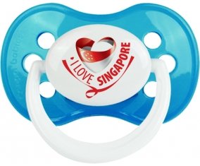 I Love Singapore Tétine Anatomique Cyan classique