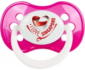 I Love Singapore Tétine Anatomique Rose foncé classique
