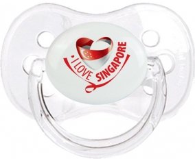 I Love Singapore Sucette Cerise Transparent classique
