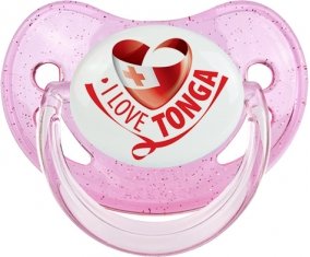 I Love Tonga Sucette Physiologique Rose à paillette
