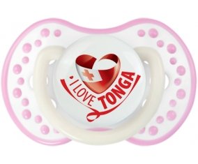 I Love Tonga Sucette LOVI Dynamic Blanc-rose phosphorescente