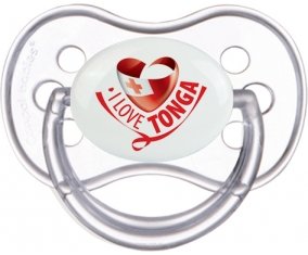 I Love Tonga Sucette Anatomique Transparente classique