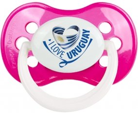 I Love Uruguay Sucete Anatomique Rose foncé classique