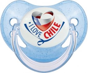 I Love Chile Sucete Physiologique Bleue à paillette
