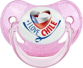 I Love Chile Sucete Physiologique Rose à paillette