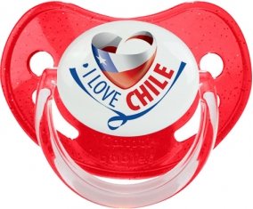 I Love Chile Sucete Physiologique Rouge à paillette