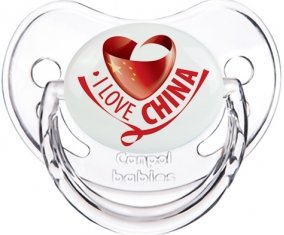I Love China Sucette Physiologique Transparent classique