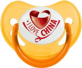I Love China Sucette Physiologique Jaune phosphorescente