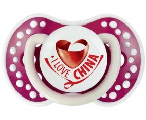 I Love China Sucette LOVI Dynamic Fuchsia phosphorescente