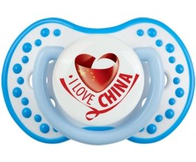 I Love China Sucette LOVI Dynamic Blanc-bleu phosphorescente