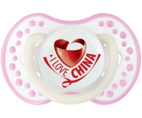 I Love China Sucette LOVI Dynamic Blanc-rose phosphorescente