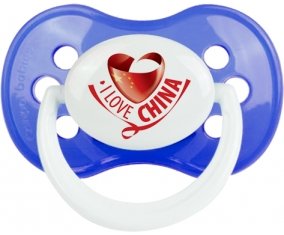I Love China Tétine Anatomique Bleu classique