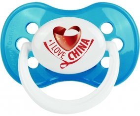 I Love China Tétine Anatomique Cyan classique