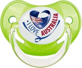 I Love Australia Sucette Physiologique Vert classique