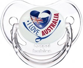 I Love Australia Sucette Physiologique Transparent classique