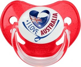 I Love Australia Sucette Physiologique Rouge à paillette
