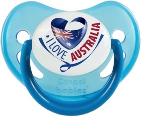 I Love Australia Sucette Physiologique Bleue phosphorescente