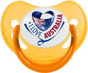 I Love Australia Sucette Physiologique Jaune phosphorescente