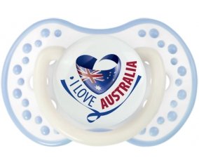 I Love Australia Sucette LOVI Dynamic Blanc-cyan classique