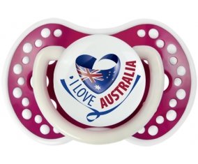 I Love Australia Sucette LOVI Dynamic Fuchsia phosphorescente
