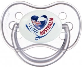 I Love Australia Sucette Anatomique Transparente classique
