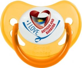 I Love Antigua and Barbuda Tétine Physiologique Jaune phosphorescente