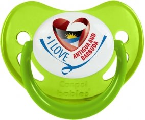 I Love Antigua and Barbuda Tétine Physiologique Vert phosphorescente