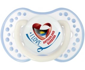 I Love Antigua and Barbuda Sucete LOVI Dynamic Blanc-cyan classique