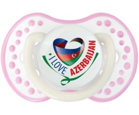 I Love Azerbaijan Tétine LOVI Dynamic Blanc-rose phosphorescente