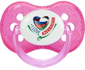 I Love Azerbaijan Sucette Cerise Rose à paillette