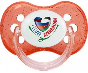 I Love Azerbaijan Sucette Cerise Rouge à paillette