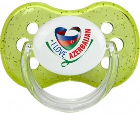 I Love Azerbaijan Sucette Cerise Vert à paillette