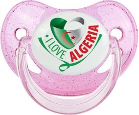 I Love Algeria Sucette Physiologique Rose à paillette