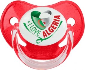 I Love Algeria Sucette Physiologique Rouge à paillette