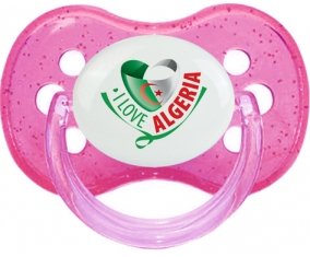 I Love Algeria Sucette Cerise Rose à paillette