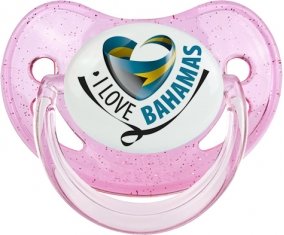 I Love Bahamas Sucette Physiologique Rose à paillette