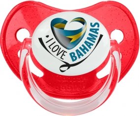 I Love Bahamas Sucette Physiologique Rouge à paillette