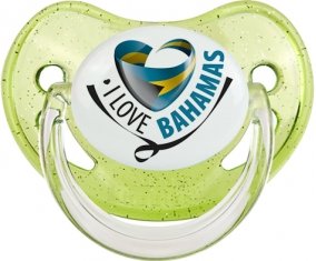 I Love Bahamas Sucette Physiologique Vert à paillette