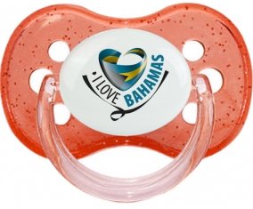 I Love Bahamas Tétine Cerise Rouge à paillette