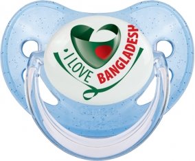 I Love Bangladesh Tétine Physiologique Bleue à paillette