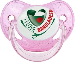 I Love Bangladesh Tétine Physiologique Rose à paillette