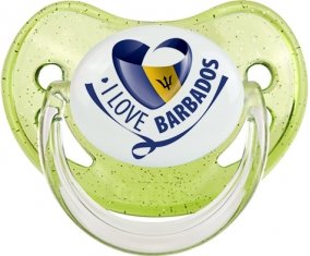 I Love Barbados Sucete Physiologique Vert à paillette